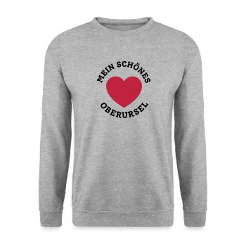 Mein schönes Oberursel - Unisex Pullover - Weißgrau meliert - Vorne - Alina (178cm) & Michal (187cm)