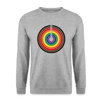 Equality Rainbow Circle - Unisex Sweatshirt - salt & pepper - Front - Alina (178cm) & Michal (187cm)