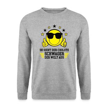 So Sieht Der Coolste Schwager Der Welt Aus - Unisex Pullover - Weißgrau meliert - Vorne - Alina (178cm) & Michal (187cm)