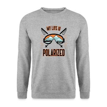 Skiläufer Boarder Ski Fahrer Liebhaber Skisport - Unisex Pullover - Weißgrau meliert - Vorne - Alina (178cm) & Michal (187cm)