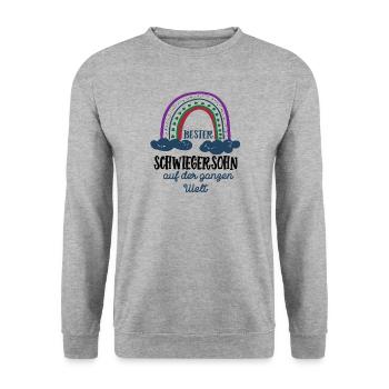 Bester Schwiegersohn Schwiegerkind Schwiegersöhne - Unisex Pullover - Weißgrau meliert - Vorne - Alina (178cm) & Michal (187cm)