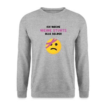 Aufmunterung Gesundheit Krank Wünsche zur Genesung - Unisex Pullover - Weißgrau meliert - Vorne - Alina (178cm) & Michal (187cm)