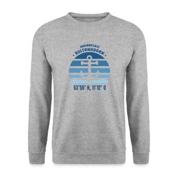 Boltenhagen Ankerplatz Koordinaten Ostseebad Küste - Unisex Pullover - Weißgrau meliert - Vorne - Alina (178cm) & Michal (187cm)