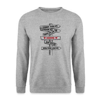 Dahme Ostseebad Urlaub Ostsee Ferien Strand Lübeck - Unisex Pullover - Weißgrau meliert - Vorne - Alina (178cm) & Michal (187cm)
