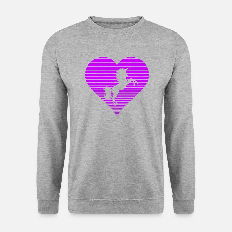 Einhorn - Unisex Pullover - Weißgrau meliert