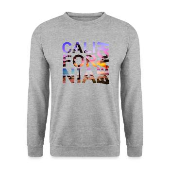 california beach - Unisex Pullover - Weißgrau meliert - Vorne - Alina (178cm) & Michal (187cm)