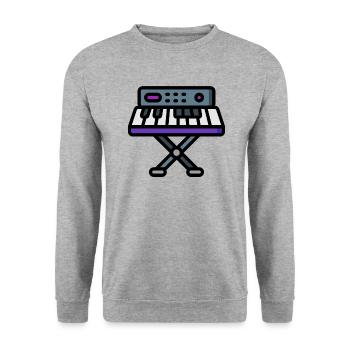 Keyboard Piano Music Musik Produktion Musikprodukt - Unisex Pullover - Weißgrau meliert - Vorne - Alina (178cm) & Michal (187cm)