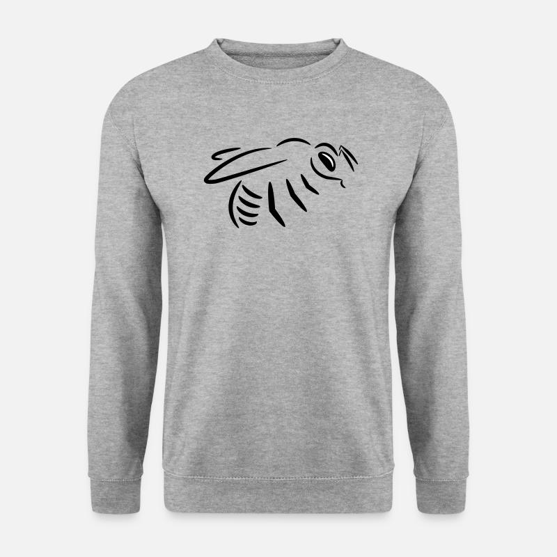 Bee drawing (line drawing) - Unisex Sweatshirt - salt & pepper