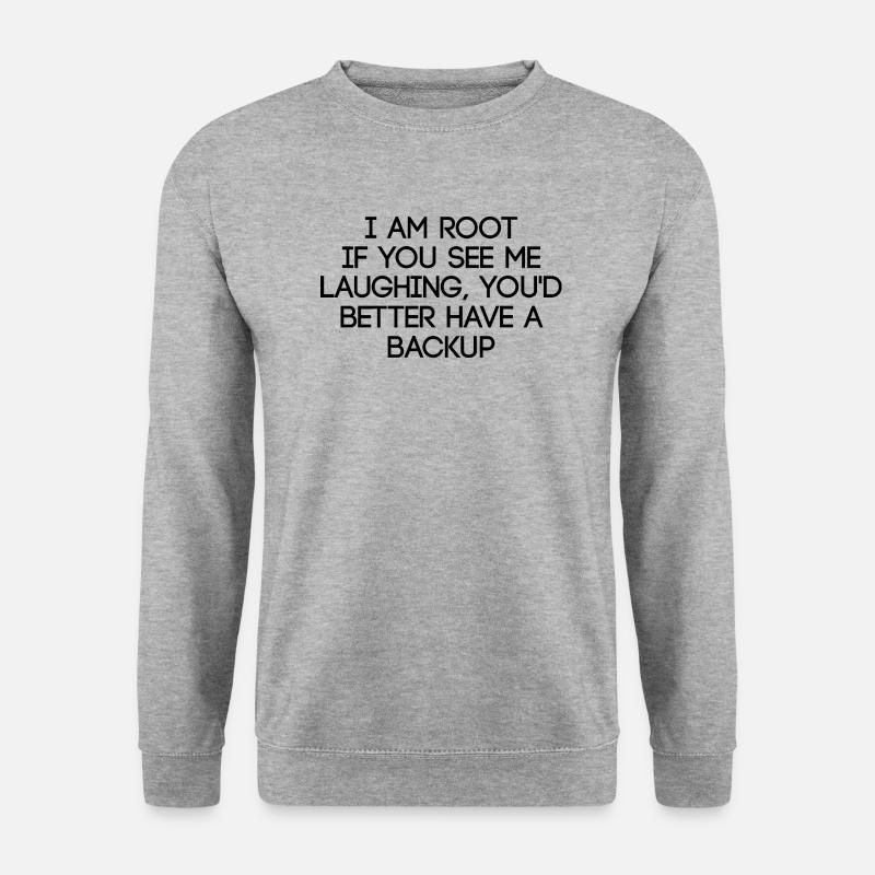 Admin Systemadministrator Root rechte - Unisex Pullover - Weißgrau meliert