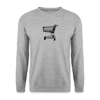 Shopping cart Supermarket! Distorted! - Unisex Sweatshirt - salt & pepper - Front - Alina (178cm) & Michal (187cm)