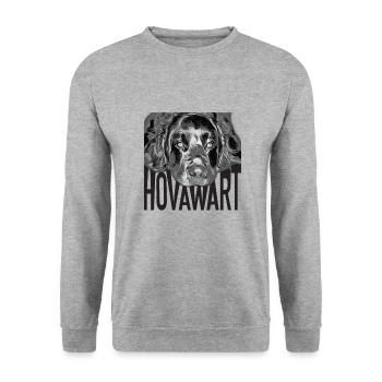 Hovawart logo head dog dog sayings dog owners - Unisex Sweatshirt - salt & pepper - Front - Alina (178cm) & Michal (187cm)