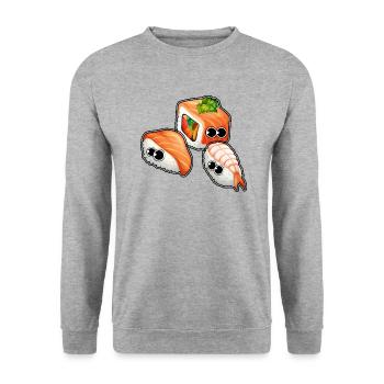 cute sushi - Unisex Sweatshirt - salt & pepper - Front - Alina (178cm) & Michal (187cm)