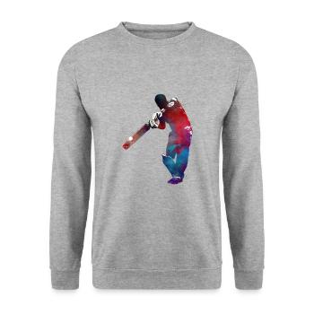 Cricket sport art #cricket - Unisex Sweatshirt - salt & pepper - Front - Alina (178cm) & Michal (187cm)