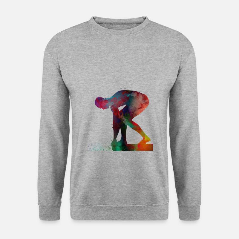Schwimmersportkunst #swimmer #sport - Unisex Pullover - Weißgrau meliert