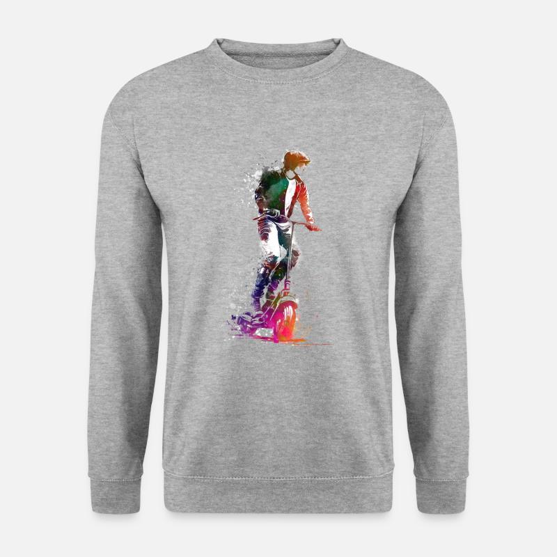 Elektroroller Sportkunst - Unisex Pullover - Weißgrau meliert
