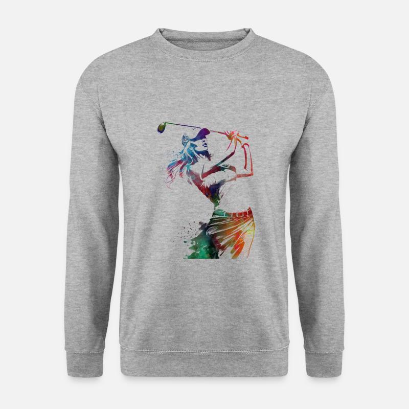 Golfspieler Sport #golf #sport - Unisex Pullover - Weißgrau meliert