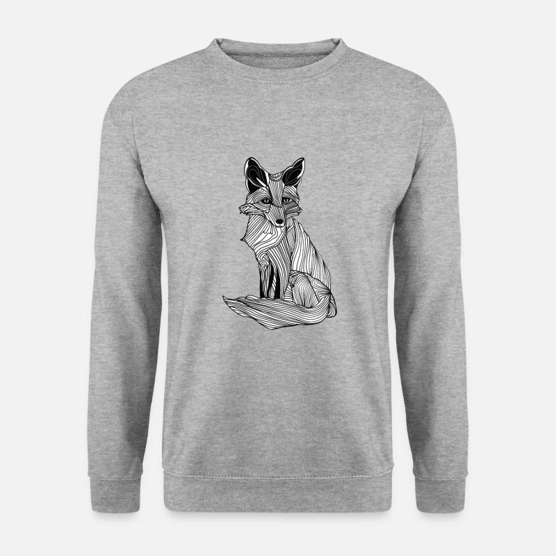Lines art fox #fox - Unisex Sweatshirt - salt & pepper