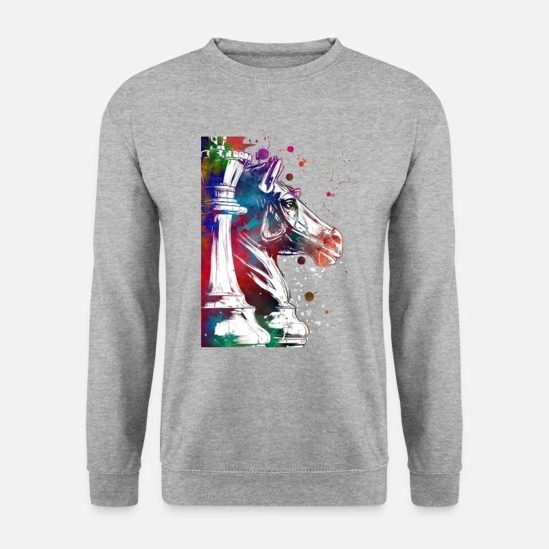 Schachbauern Sport - Unisex Pullover - Weißgrau meliert