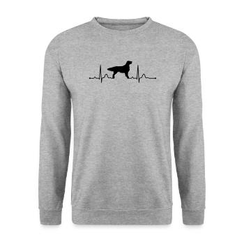 FLAT COATED RETRIEVER heartbeat heartbeat - Unisex Sweatshirt - salt & pepper - Front - Alina (178cm) & Michal (187cm)