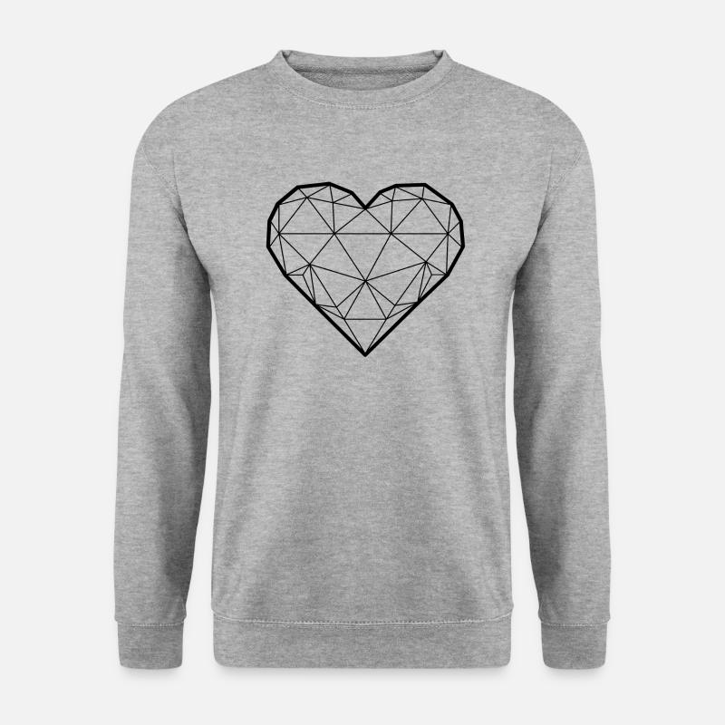 Herz 3D - Geschenkidee - Unisex Pullover - Weißgrau meliert