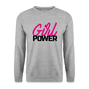 Girl power - Unisex Sweatshirt - salt & pepper - Front - Alina (178cm) & Michal (187cm)