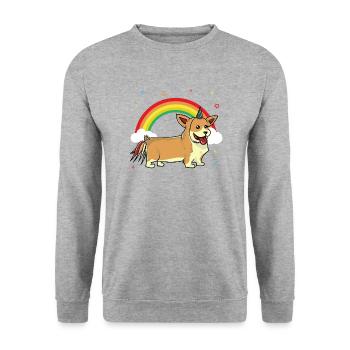 Corgi Unicorn Corgicorn Welsh Corgi Cardigan - Unisex Sweatshirt - salt & pepper - Front - Alina (178cm) & Michal (187cm)