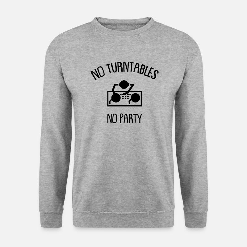 no turntables no party - Unisex Pullover - Weißgrau meliert
