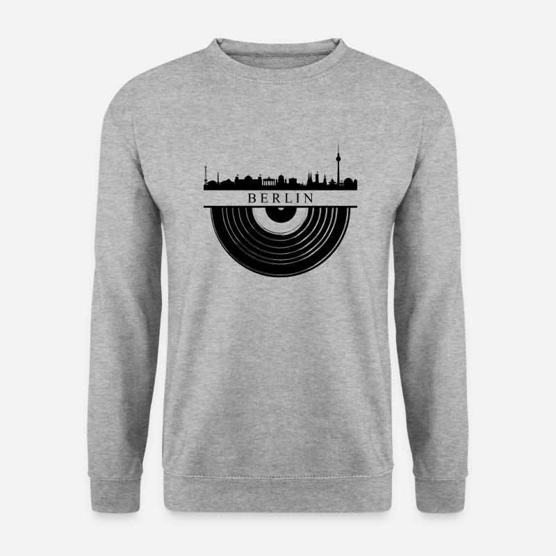 Berlin Musik Schallplatte - Unisex Pullover - Weißgrau meliert