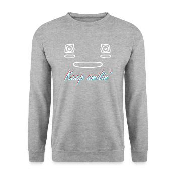 Miata_keep_smilin - Unisex Pullover - Weißgrau meliert - Vorne - Alina (178cm) & Michal (187cm)
