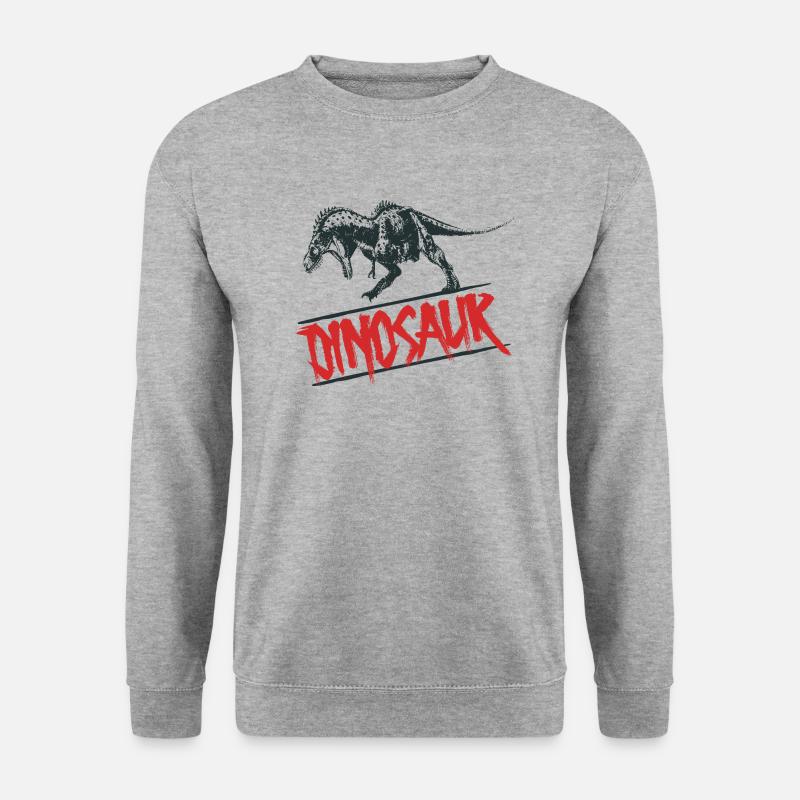 Dinosaurier - Unisex Pullover - Weißgrau meliert