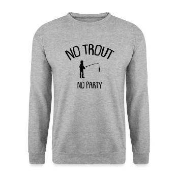 no trout no party - Unisex Pullover - Weißgrau meliert - Vorne - Alina (178cm) & Michal (187cm)