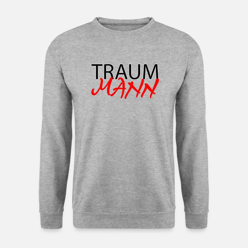 Traummann Partnerlook Geschenkidee - Unisex Pullover - Weißgrau meliert