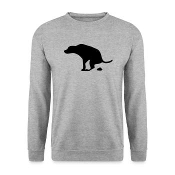 Kackender Hund Geschenk Geschenkidee - Unisex Pullover - Weißgrau meliert - Vorne - Alina (178cm) & Michal (187cm)