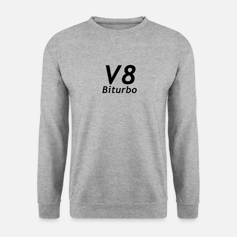 v8Biturbo - Unisex Pullover - Weißgrau meliert