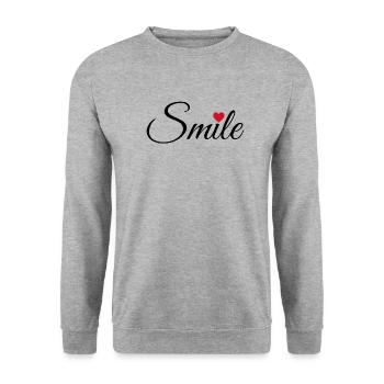 sourire - Sweat-shirt Unisexe - gris chiné - Devant - Alina (178cm) & Michal (187cm)