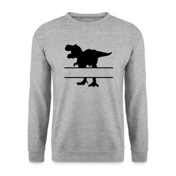 Dinosaur - own text, own name, T Rex - Unisex Sweatshirt - salt & pepper - Front - Alina (178cm) & Michal (187cm)