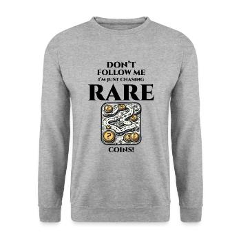Coin Collecting Collector Numismatic Numismatist - Unisex Sweatshirt - salt & pepper - Front - Alina (178cm) & Michal (187cm)