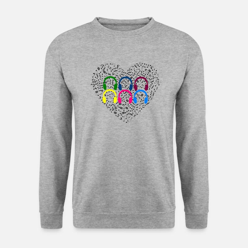 Love Musik - Unisex Pullover - Weißgrau meliert
