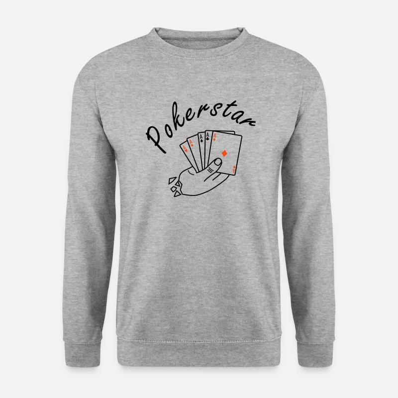 Pokerstar - Unisex Pullover - Weißgrau meliert