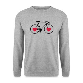 Vélo vélo amour - Sweat-shirt Unisexe - gris chiné - Devant - Alina (178cm) & Michal (187cm)