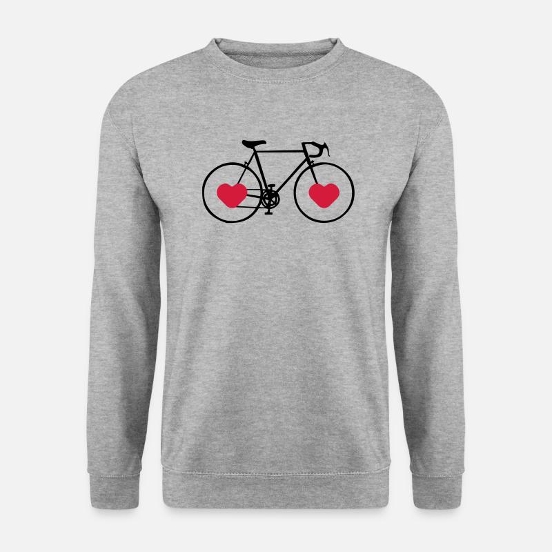 Fahrrad Bike Liebe - Unisex Pullover - Weißgrau meliert