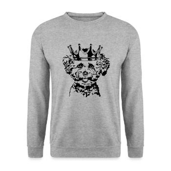 Bichon Frise Crown Dogs Dog Wilsigns - Sweat-shirt Unisexe - gris chiné - Devant - Alina (178cm) & Michal (187cm)