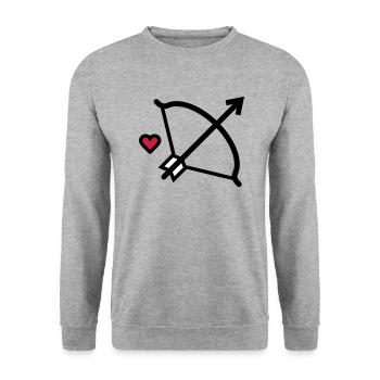 Bow and arrow Cupid's arrow for lovers - Unisex Sweatshirt - salt & pepper - Front - Alina (178cm) & Michal (187cm)
