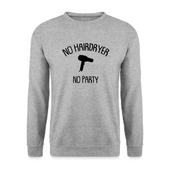 no hairdryer no party - Unisex Pullover - Weißgrau meliert - Vorne - Alina (178cm) & Michal (187cm)