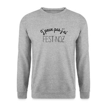Bretagne - J'peux pas j'ai fest-noz #1 - Sweat-shirt Unisexe - gris chiné - Devant - Alina (178cm) & Michal (187cm)