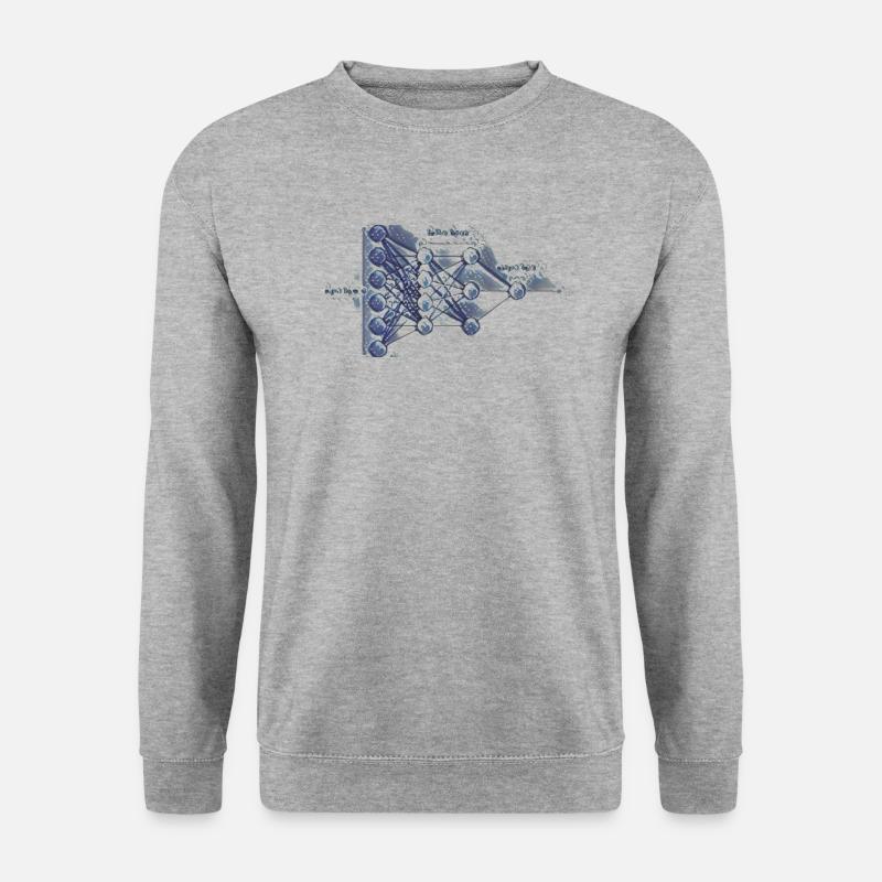 Deep Learning Ukiyoe-Effekt - Unisex Pullover - Weißgrau meliert