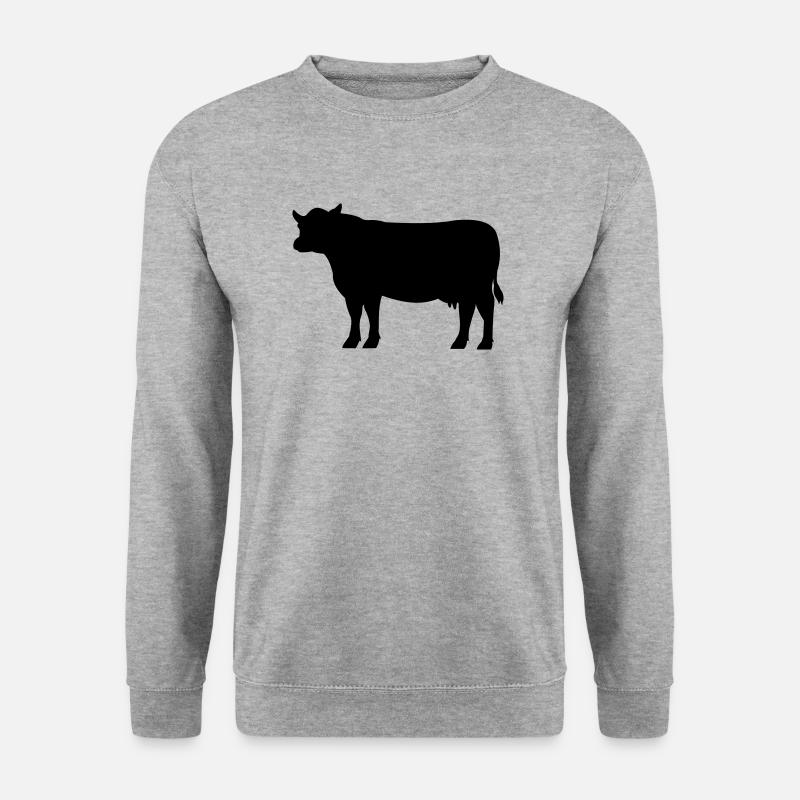 Cow silhouette vector - Unisex Sweatshirt - salt & pepper