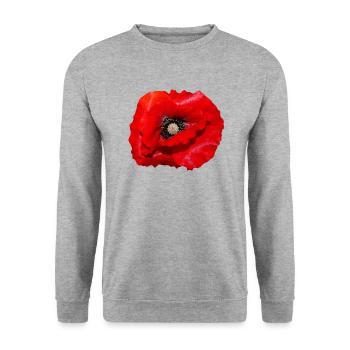 Mohn - Unisex Pullover - Weißgrau meliert - Vorne - Alina (178cm) & Michal (187cm)