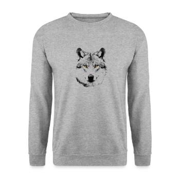 The Wolf - Unisex Sweatshirt - salt & pepper - Front - Alina (178cm) & Michal (187cm)