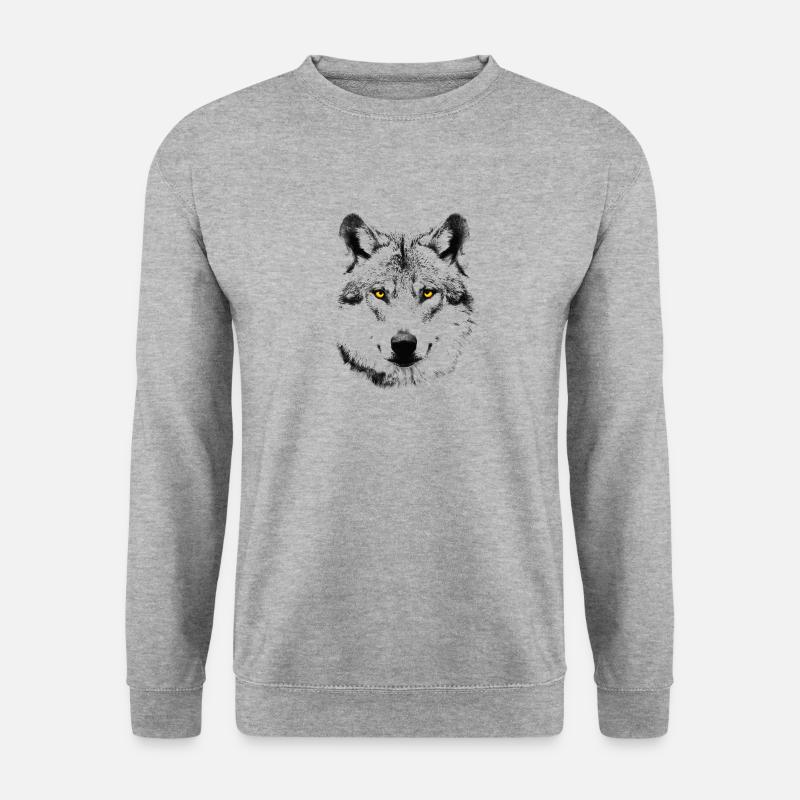 Der Wolf - Unisex Pullover - Weißgrau meliert